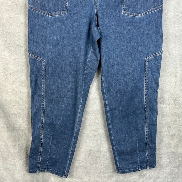 Democracy Ab-Technology Jeans Womens 16 Blue Straight Stretch Pockets Cropped - Picture 3 of 13
